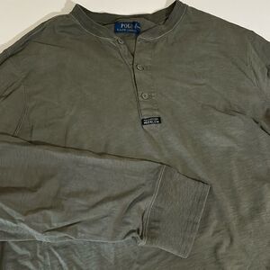 Green long sleeve polo